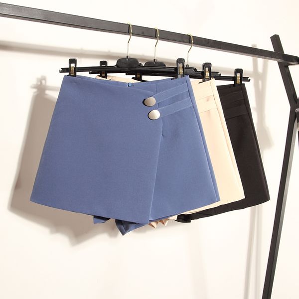 

2018 new autumn high waist a casual pants, female students loose korean version ulzzang shorts, joker skirt, White;black