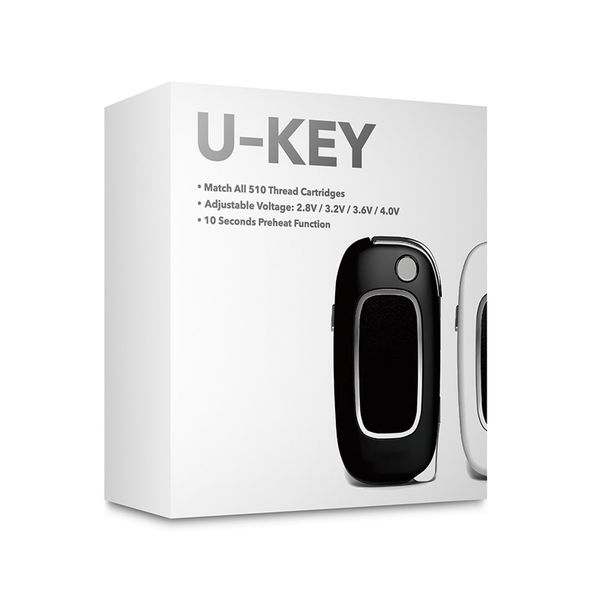 

Аутентичные Dazzvape U Key Mods Батарея 350mAh Разогреть Регулируемого напряжение Мини Vape Box Mod ЮКЕЙ Для 510 темы густого масла Картриджи тележек
