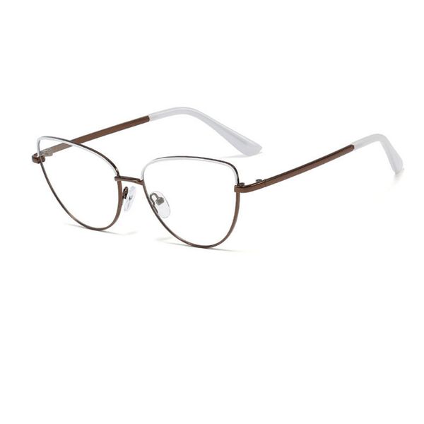 Оптовая продажа-зрелище женщины кошачий глаз очки рамка прозрачная линза 2019 мода металлический каркас оптические женские очки женские очки