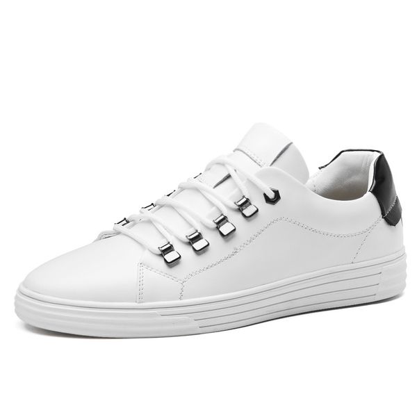 

casual men's shoes sneakers super genuine leather lace up shoes men fashion lightweight breathable board male, Black