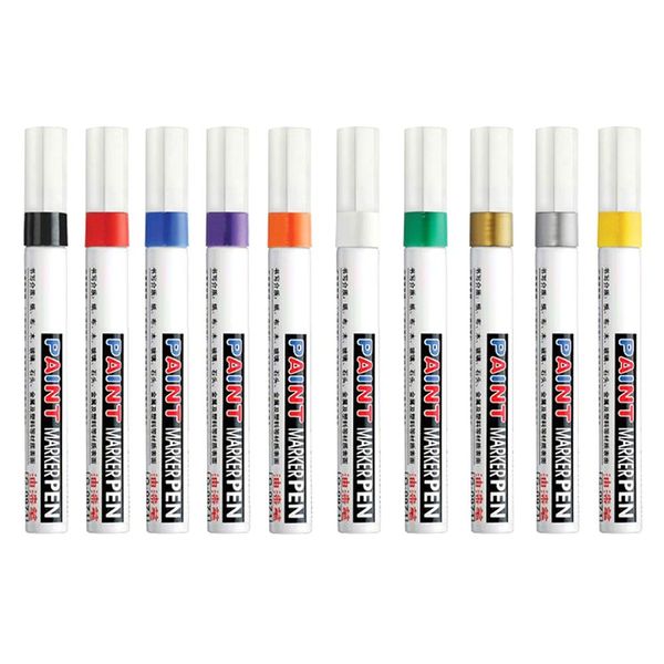 

10 colors waterproof car paint pen scratch repair pen remover painting paint marker car tyre tread rubber wholesale