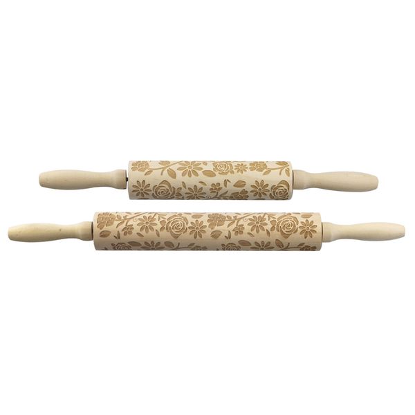 

easter embossing rolling pin cookies fondant cake noodle dough engraved rose roller baking diy kitchen supplies