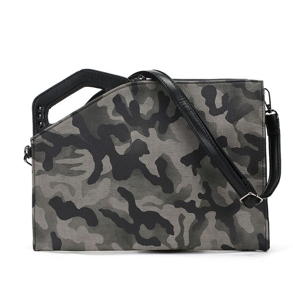 

new korean version of the hand-held bag trend camo hand-held bag street personality joker leather men's handbags shoulder