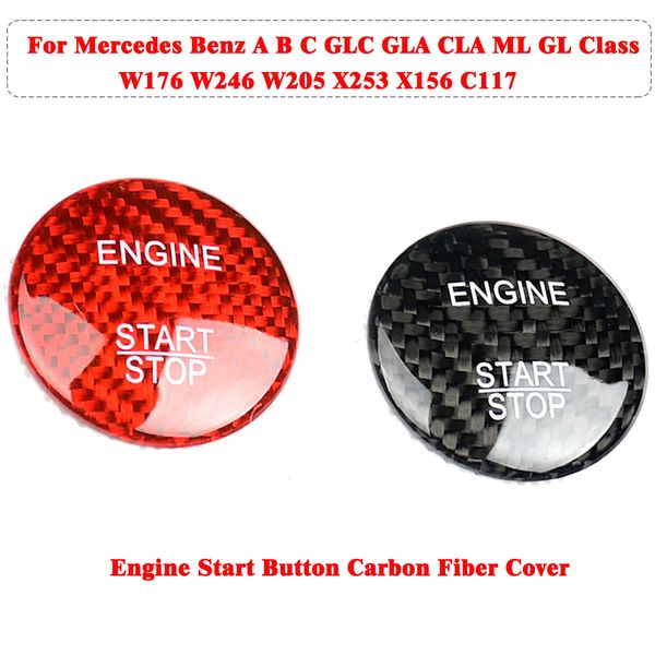 

engine start button carbon fiber cover for a b c glc gla cla ml gl class w176 w246 w205 x253 x156 c117
