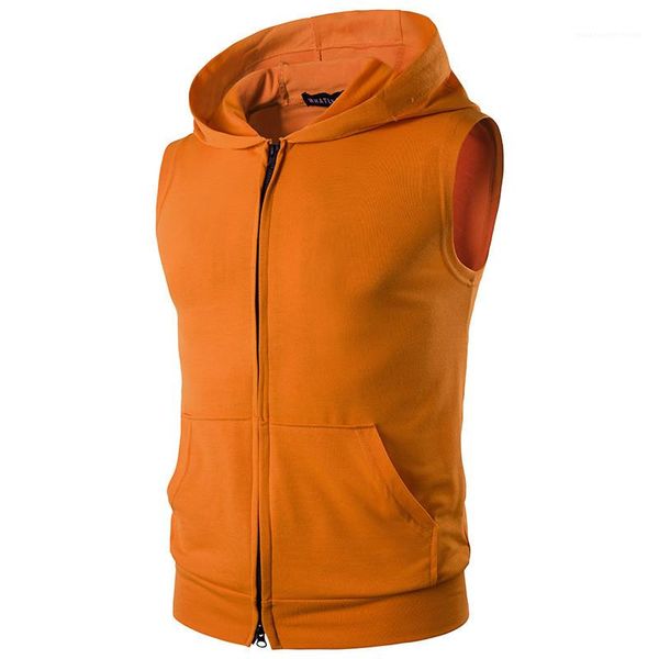 

vest cardigan sweatshirts with pockets casual mens sleeveless mens designer hoodies fashion slim solid color hooded, Black