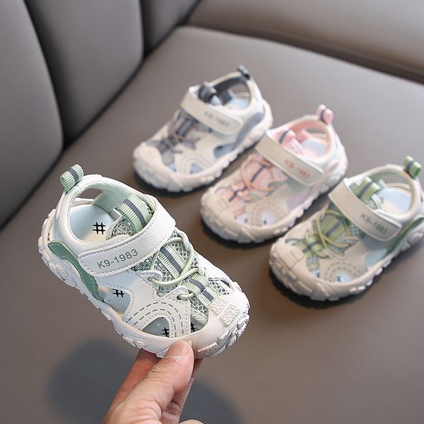 

summer children's casual sandals baby soft bottom mesh beach shoes 1-3 years old children's shoes toddler sandals, Black;red