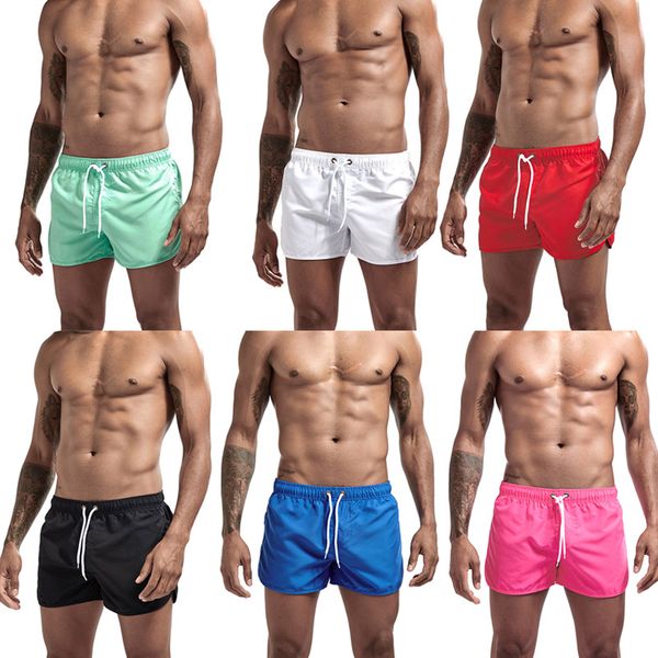 

2019 new casual men shorts solid color quick dry breathable short beach pants for summer lby2019, White;black