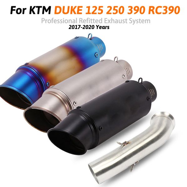 

motorcycle exhaust muffler pipe + mid link tube for duke 125 250 390 rc390 2017 2018 2019 2020