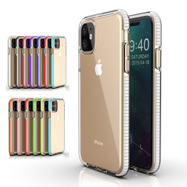 

two-tone clear тпу сотовый телефон чехол для iphone 11 pro max xs xr x 8 plus dual color противоударный чехол для samsung note10