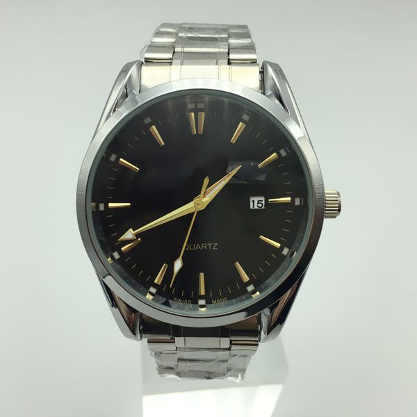 

waterproof quartz men watches 44mm military sport style large men watches 2020 brand fashion gold dial unique steel strip male clock, Slivery;brown