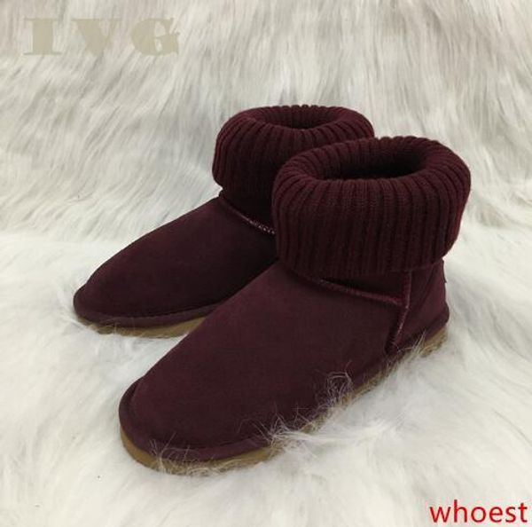 

women boots australian boots women snow boots knit turned-over leather winter warm outdoor boot shoes brand ivg size us4-14