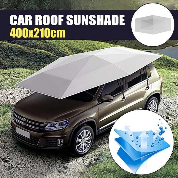 

400x210cm remote automatic car umbrella sunshade tent roof cover anti-uv protection outdoor protector sun shade summer