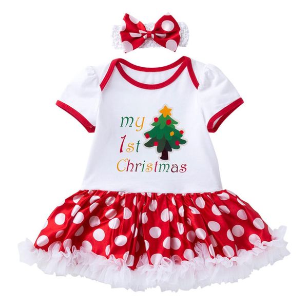 

girls christmas tree print dress above knee,min short sleeve bow dresses for newborn girls christmas costumes set for child niÃ±o, Red;yellow