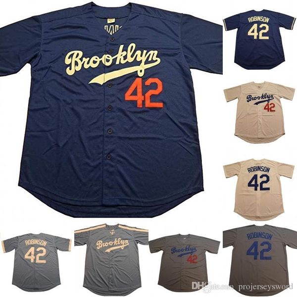 

Jackie Robinson #42 Brooklyn Dodgers 100% Stitched Jackie Robinson Mens Womens Youth Retro Baseball Jerseys Free Shipping