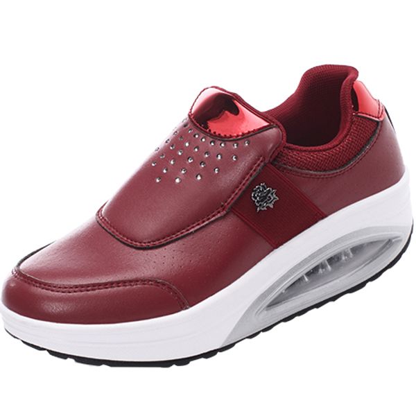 

sneakers for women thick soled walking shoes women wine red sports girls trainers designer slip-on ladies gym shoes