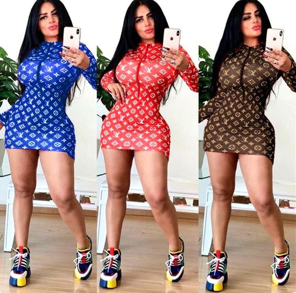 

For ale letter printed bodycon maxi dre autumn new treetwear woman crew collar long leeve party mini dre fa hion t hirt dre e, Black;gray