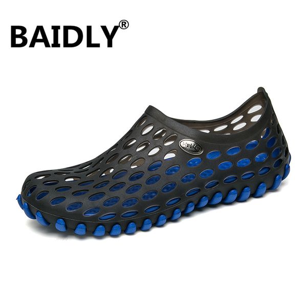 

hole sandals men shoes men sandalias zapatos de hombre water shoes sandles sandals man slippers, Black