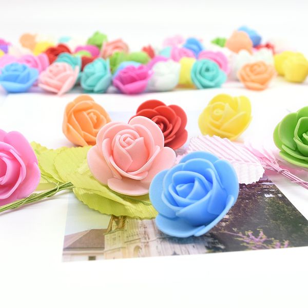 

decorative flowers & wreaths 3cm artificial 200pcs white fake roses for diy wedding bouquets bridal shower party home decorations