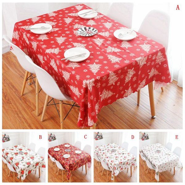 

150 * 180см рождество скатерть санта клаус печать дома новогоднее украшение стола полиэфирной свадьбы скатерти dbc xd22283