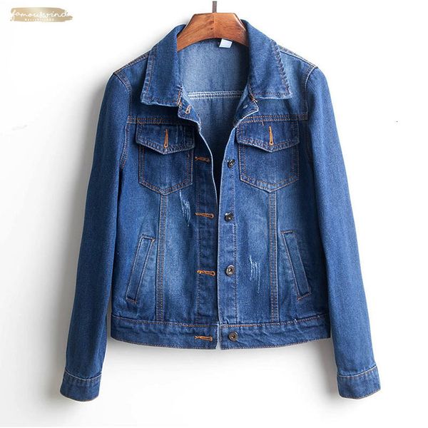 

jacket plus ripped hole cropped size 4xl 5xl light blue bomber short denim jackets jaqueta long sleeve casual jeans coat, Black;brown