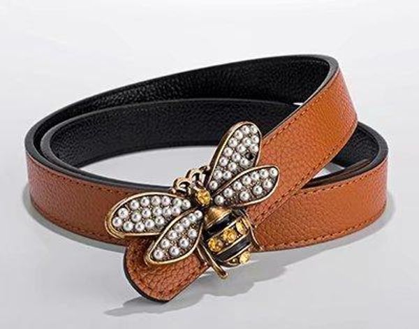 

2019 high-quality designer europe and the united states fashion new men's business casual smooth buckle snake-print cowhide belt, Black;brown