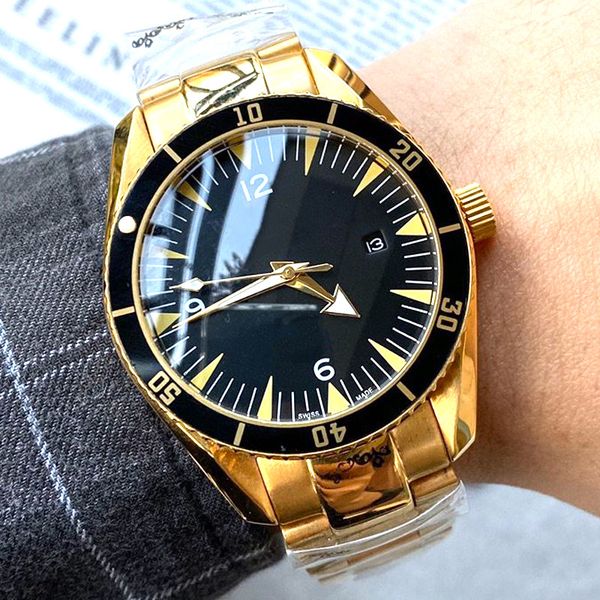 

luxury mens designer watches 40mm gold black man automatic mechanical movement sweeping wristwatches orologio di lusso, Slivery;brown