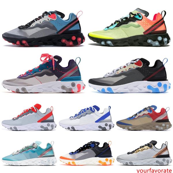 

2019 react element 87 55 men women running shoes anthracite light bone triple black white red orbit fashion mens trainers sports sneaker