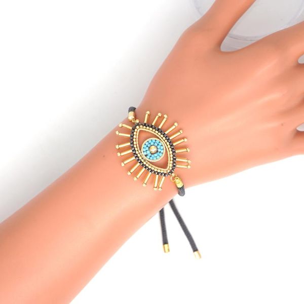 

zhongvi bracelet for women miyuki glass beads bracelets mexican jewellery fashion turkish evil eye pulseras handmade woven gift, Black