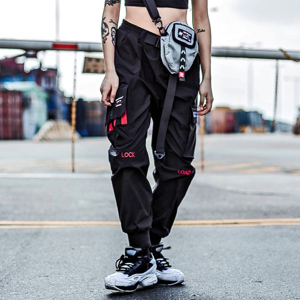 

hip hop joggers pants men 2019 streetwear male women running multi-pocket cargo pant casual harajuku sweatpants black gm24