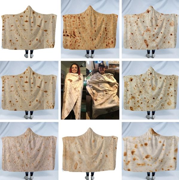 

New mexican hooded blanket tortilla beach towel air conditioning blanket 3d printing roll polye ter microfiber home pancake blanket 4807