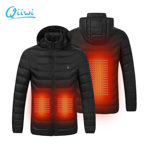 

qiiwi men womens outdoor heated jacket coat usb electric battery quick-heating system for cold weather thermal clothing, Blue;black