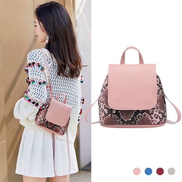 

1 pcs women lady backpack pu leather magnetic buckle fashion for travel mobile phone wml99