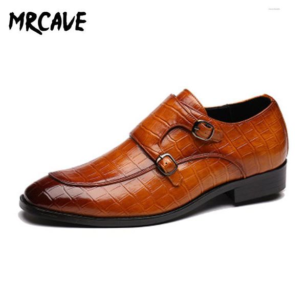

mrcave 2019 men dress shoes business office slip on loafers casual driving shoes men's flat party leather, Black