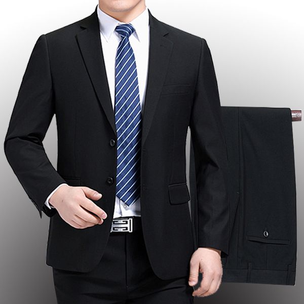 

men's suits & blazers high grade 92% wool suit middle-aged business casual professional wear black men wholesale, White;black
