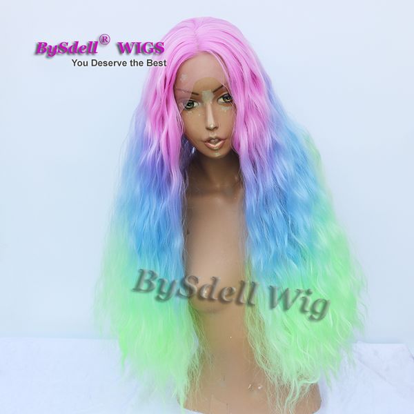 Three Tone Ombre Hair Wig Synthetic Fluffy Corn Kinky Curly Hair