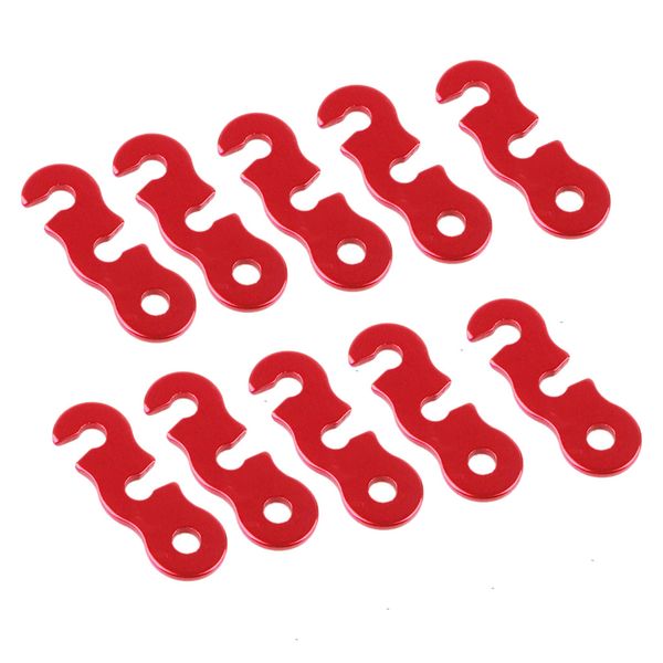 

10pcs aluminum camping tent guyline runners rope tighteners tensioners red