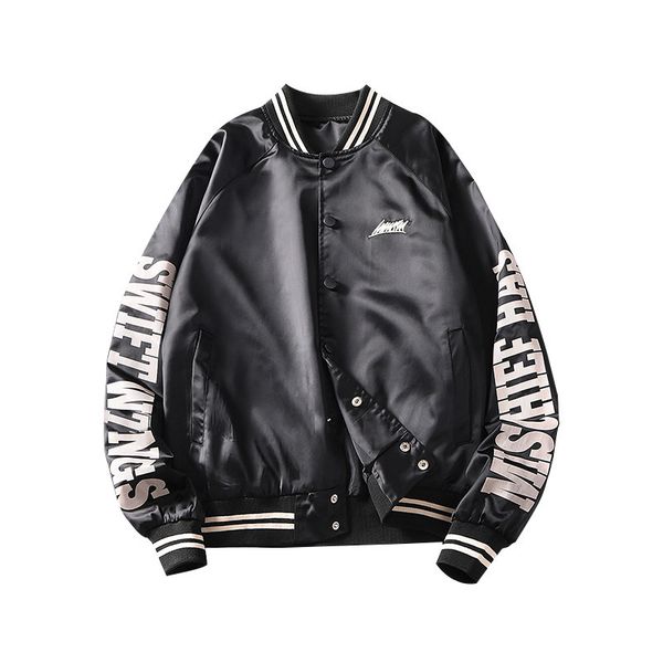 

net red ins port wind jacket korean tide loose jacket male students tide brand wild casual chic clothes on, Black;brown