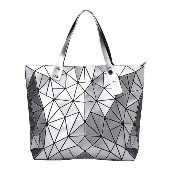 

women geometric lattice shoulder bag 2019 luxury design for ladies tote fashion laser folding shopping handbag famela bag