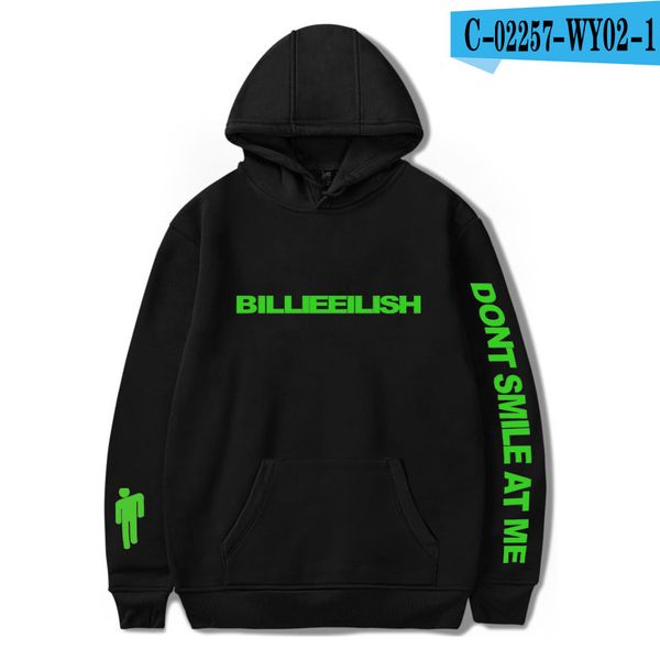 

2020 girl singer billie eilish letter hoodie luxury designer fashion brand hip hop for men's women's hoodie size 2xs-4xl, Black
