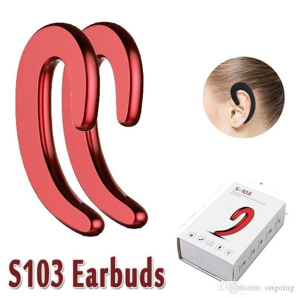 S103 Esporte sem fio Fone de ouvido Bluetooth Stereo Headset Headphone condução óssea Bluetooth Não há tampões de ouvido com microfone para iPhone Samsung s9