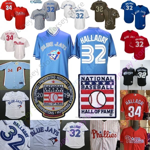 

Roy Halladay Jersey 2019 Baseball Hall Of Fame Toronto Cooperstown Blue Jays Philadelphia MN Phillies Men Women Cool Base