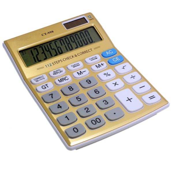 

12 digits office calculator computer solar calculator ct-990 size 18.7 x 13.7cm