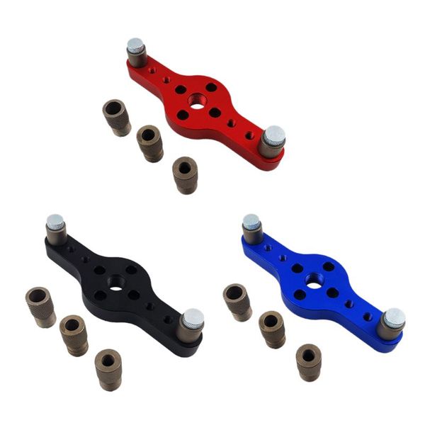 

vertical pocket hole jig set 6/8/10mm woodworking guide straight drilling locator aluminum alloy punch positioner