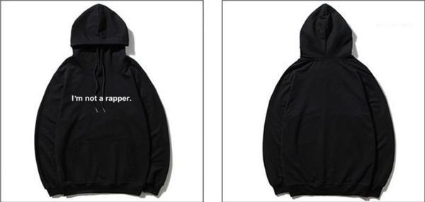 

a rapper loose men thick hoodies spring winter long sleeve printed couples sweatshirts designer hoodie jacket i am not, Black