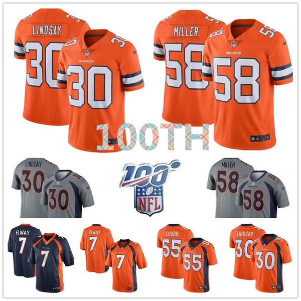 

Men 039 100th denver jer ey bronco 58 von miller 55 bradley chubb 30 phillip lind ay 5 joe flacco john elway football jer ey
