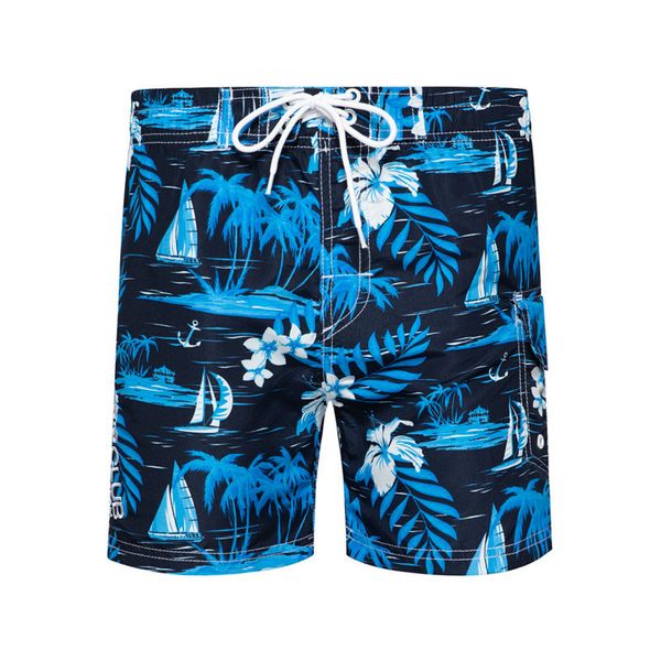 

2020 summer mens vacation beach shorts pants straight loose quick-dry casual breathable drawstring men hawaii floral printed, White;black