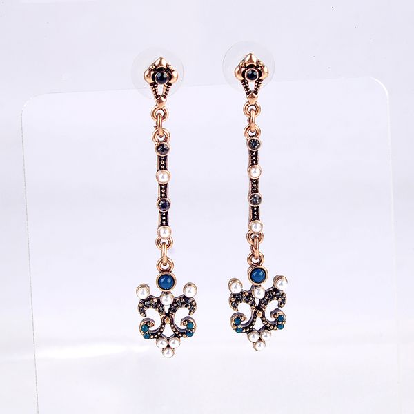 

vintage gold color drop earrings indian jewelry crystal dangle earrings for women wholesale factory, Silver