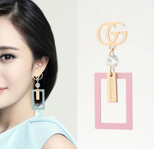 

women girls letters brand designer stud earring luxury earring gift for love girlfriend famous brand jewelry with fast shippings003, Golden;silver