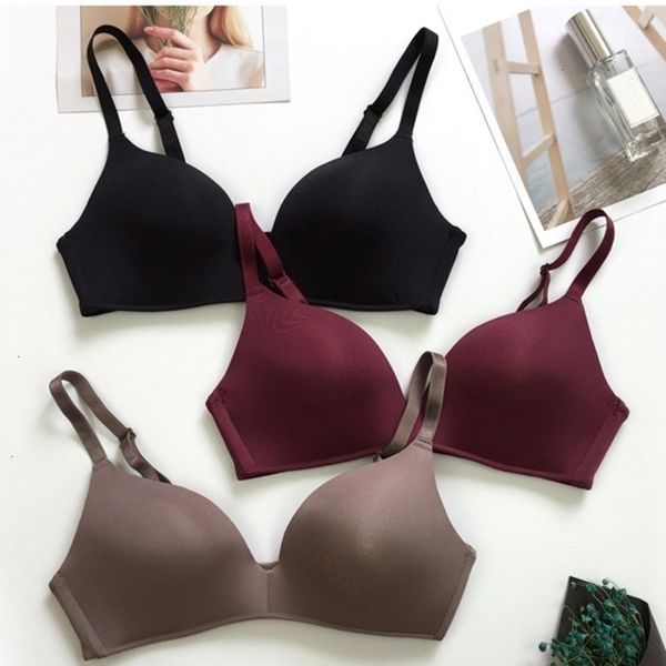 

female lingerie bralette comfy wireless seamless 3 4 cup b unlined womens bra solid push up non bras for women underwear, Red;black