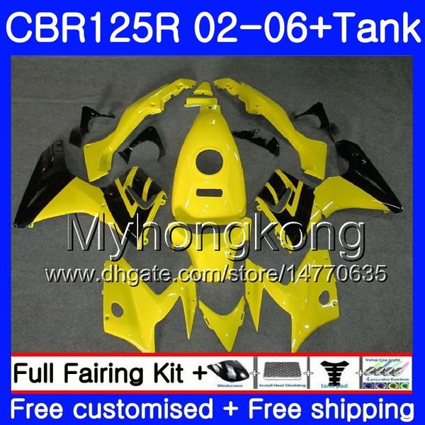 Corpo + serbatoio per HONDA CBR-125R 125CC CBR125RR CBR125R 02 03 04 05 06 giallo vendita calda 272HM.23 CBR 125 R 125R 2002 2003 2004 2005 2006 Carena